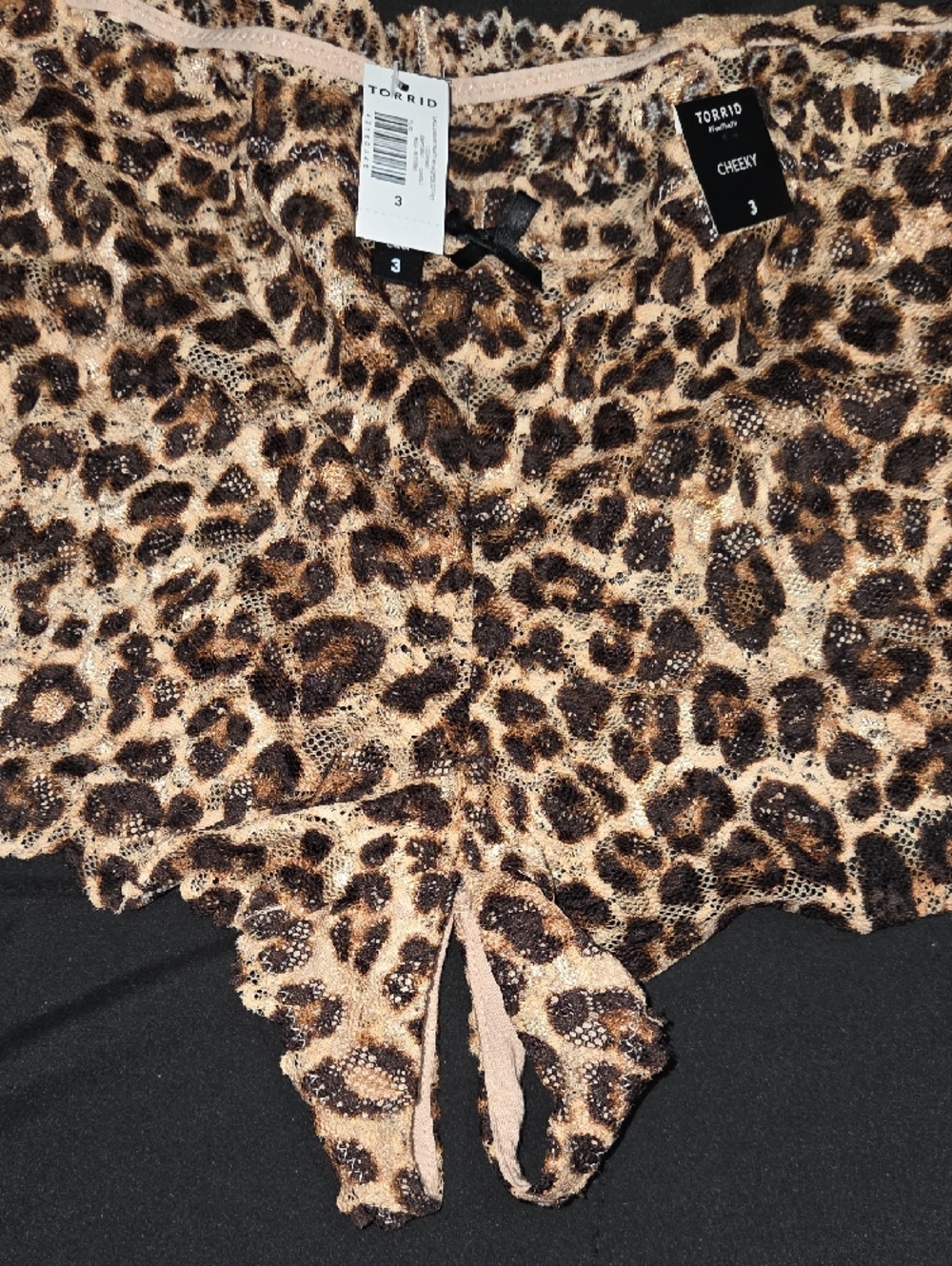 torrid Leopard Print Cheeky Lace Panty - Brown & Black - Picture 3 of 4